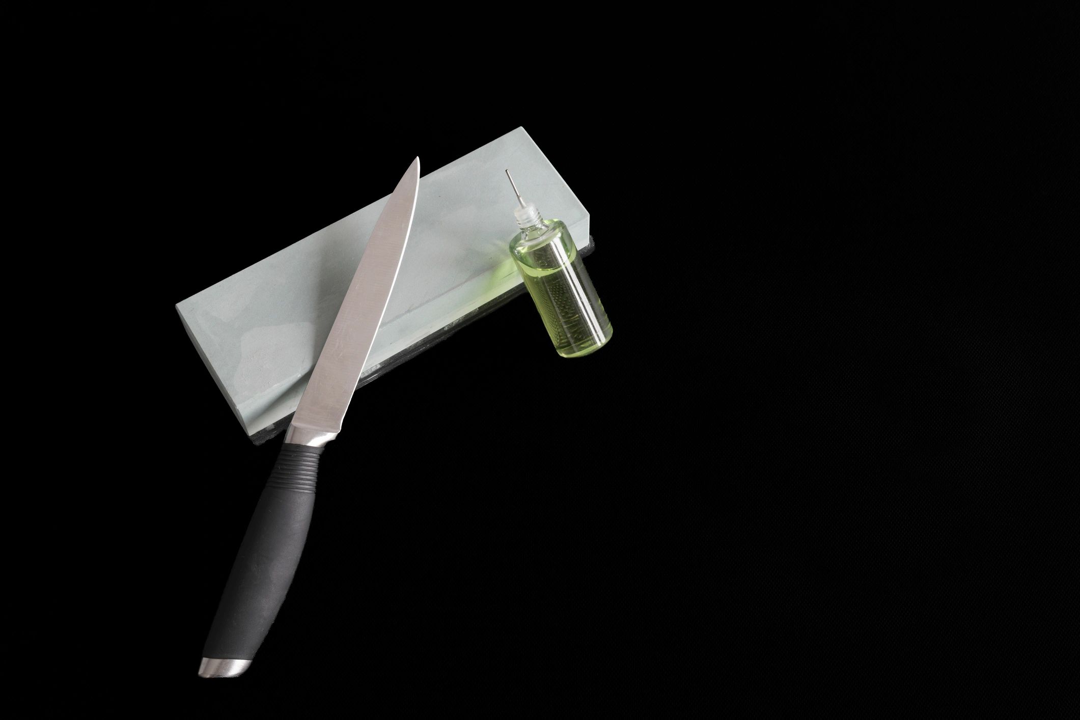 Professional kitchen knife ready for sharpening